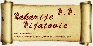 Makarije Mijatović vizit kartica